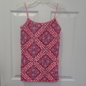 Aeropostale Pink and White Patterned Favorite Camisole